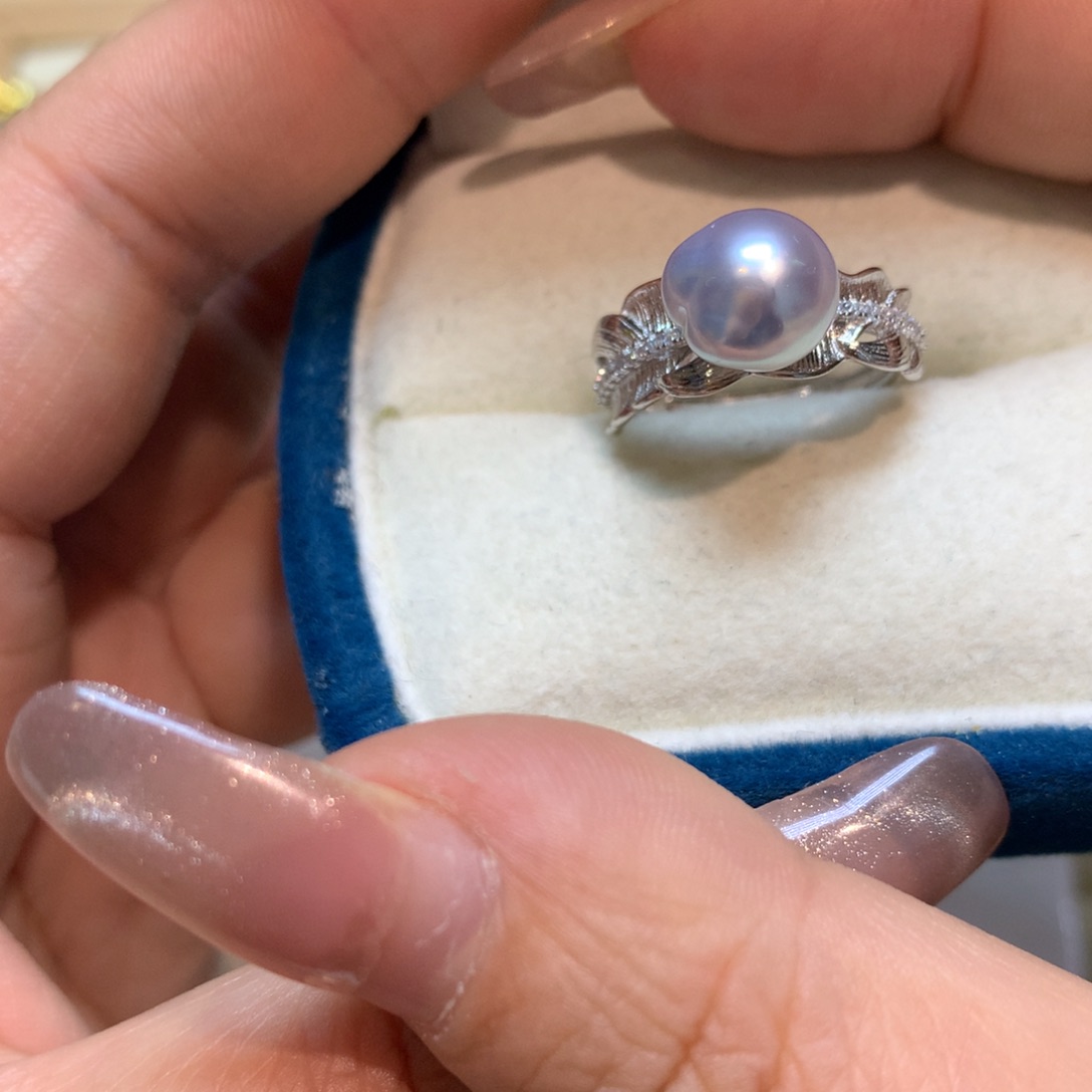 海水珍珠戒指银S925镶嵌