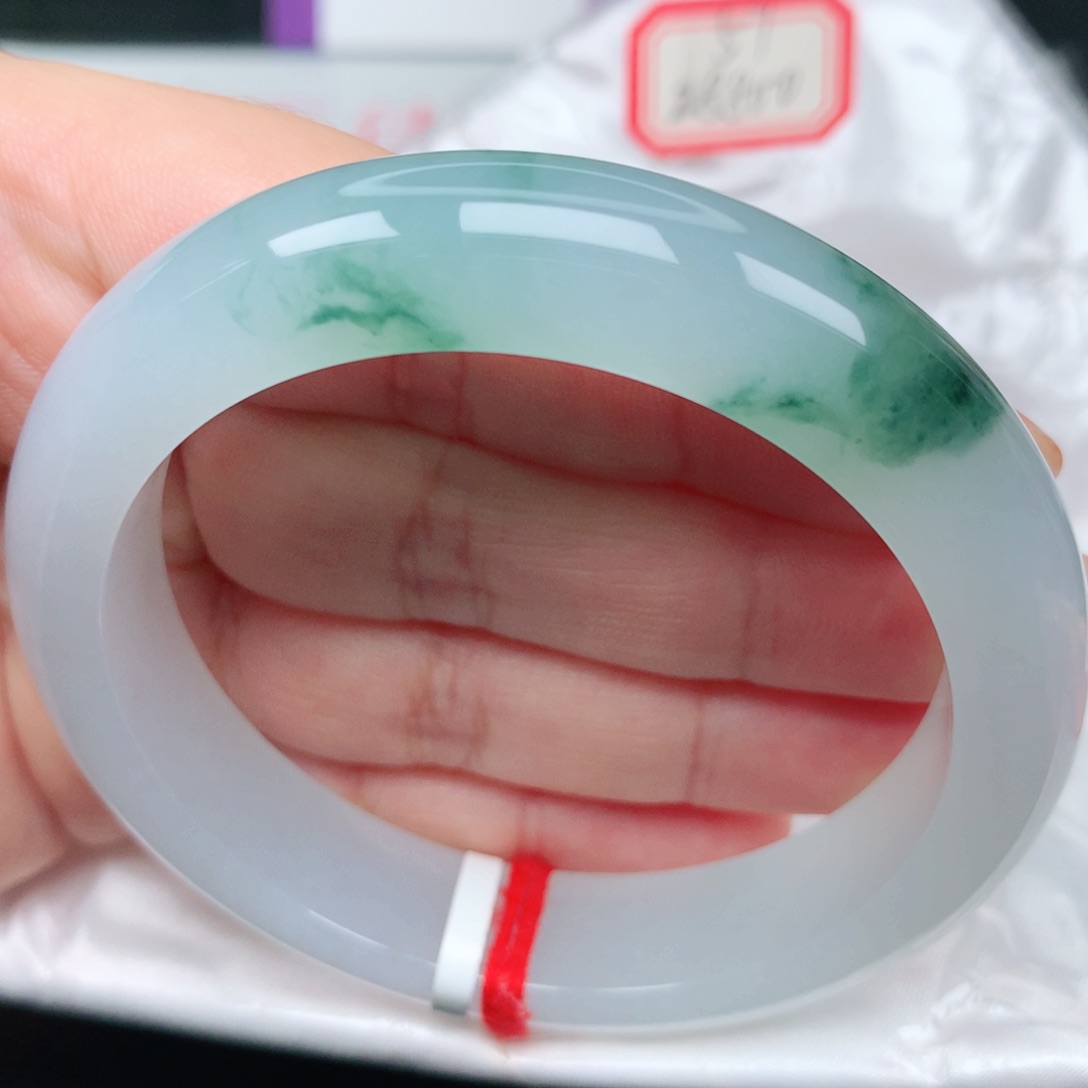 未镶嵌手镯翡翠21冰胶飘花果冻胶
