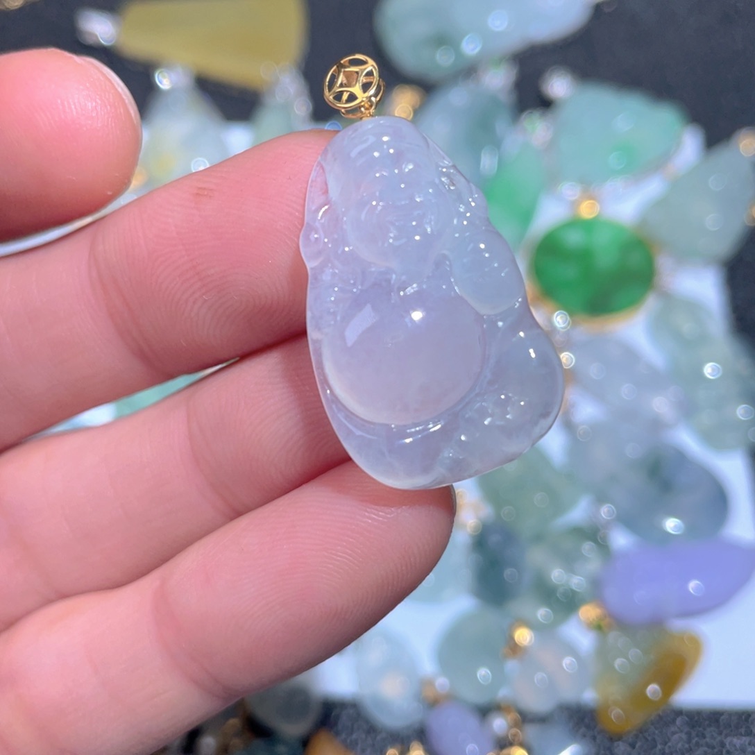 翡翠颈饰18K金镶嵌翡翠