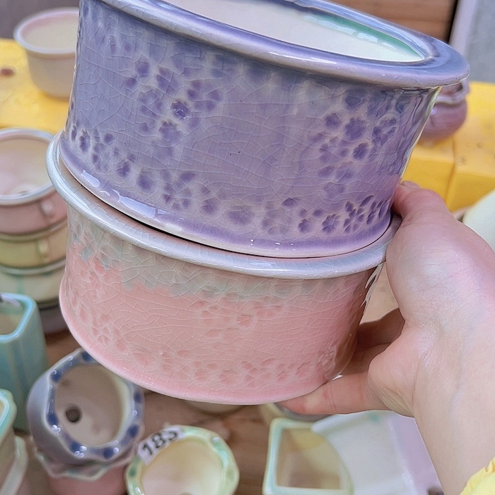 红陶 陶瓷花盆单场满12包邮