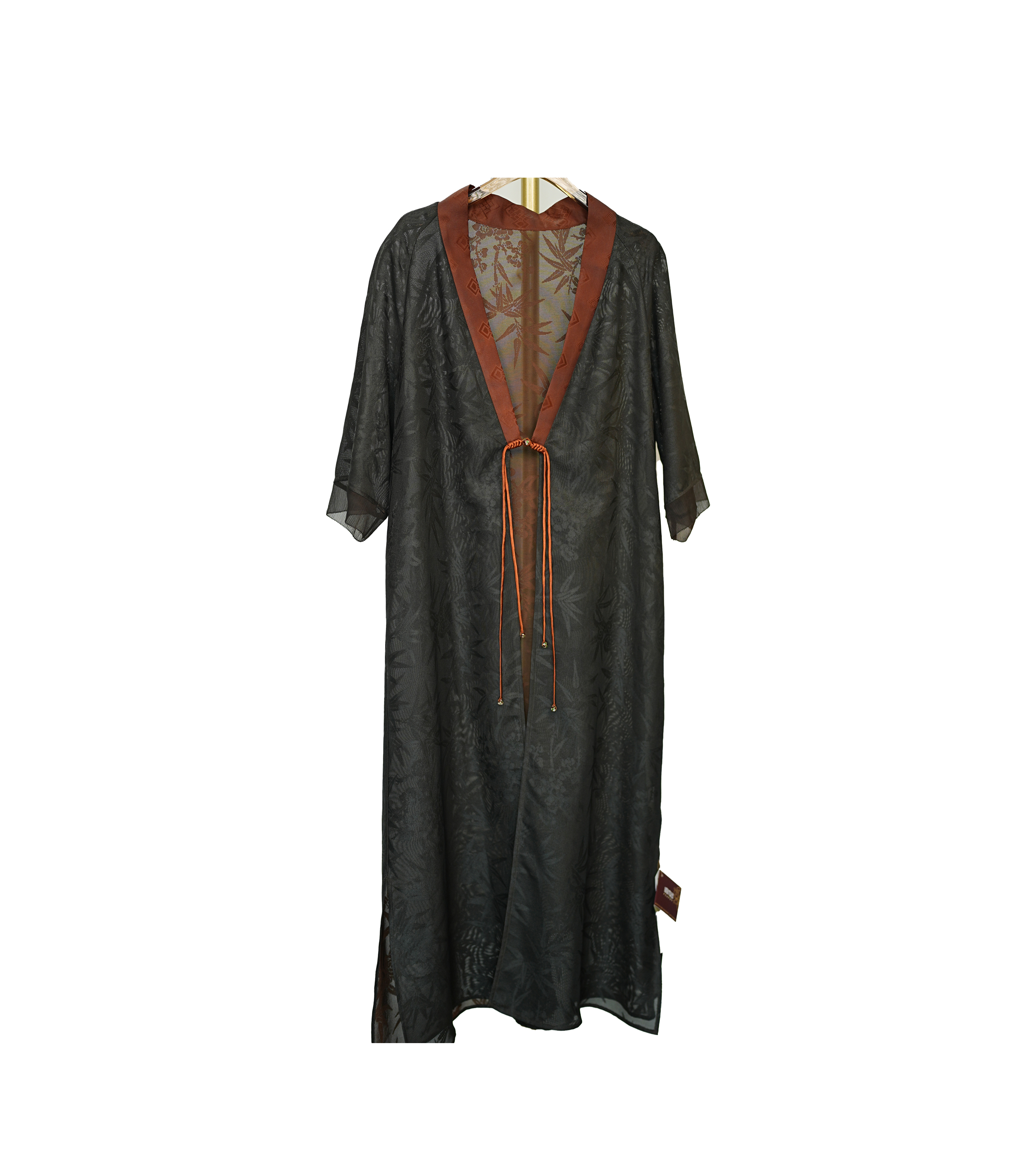 【竹影清风】熊姐正宗香云纱黑色四经绞罗国风连衣裙时尚提花28270