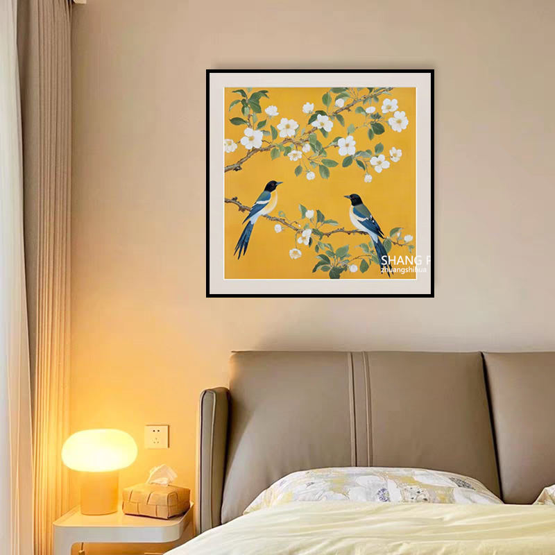 法式中古客厅装饰画喜上眉梢卧室卧室挂画餐厅挂画宋氏中国风挂画