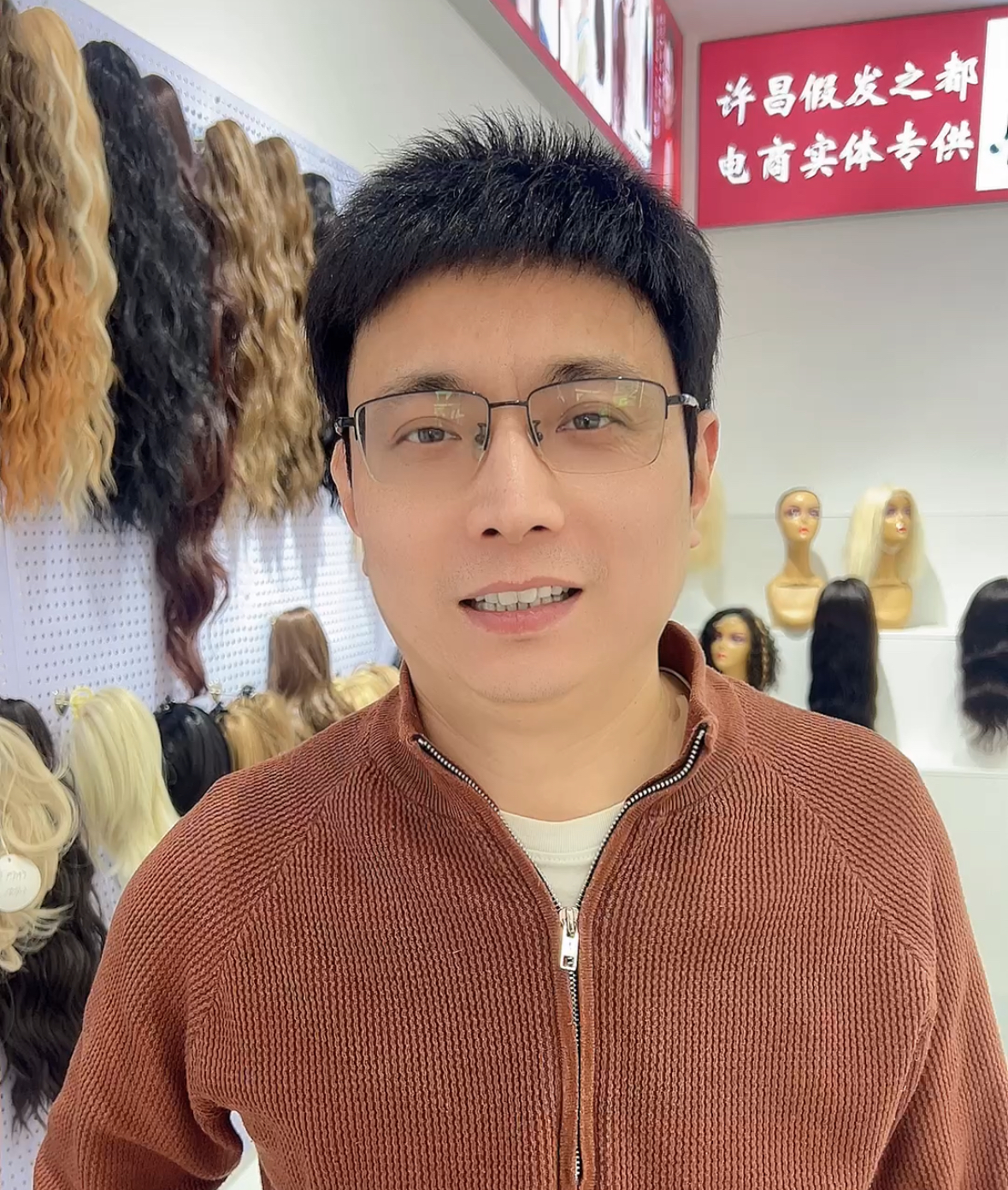 [夏季高端男士短毛寸]爸爸全手织轻薄透气全真发全头套遮白发光头