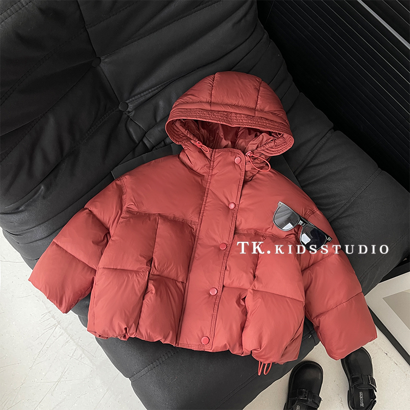 Q现货-冬装儿童韩版时尚宽松连帽保暖棉服HCXZ3950