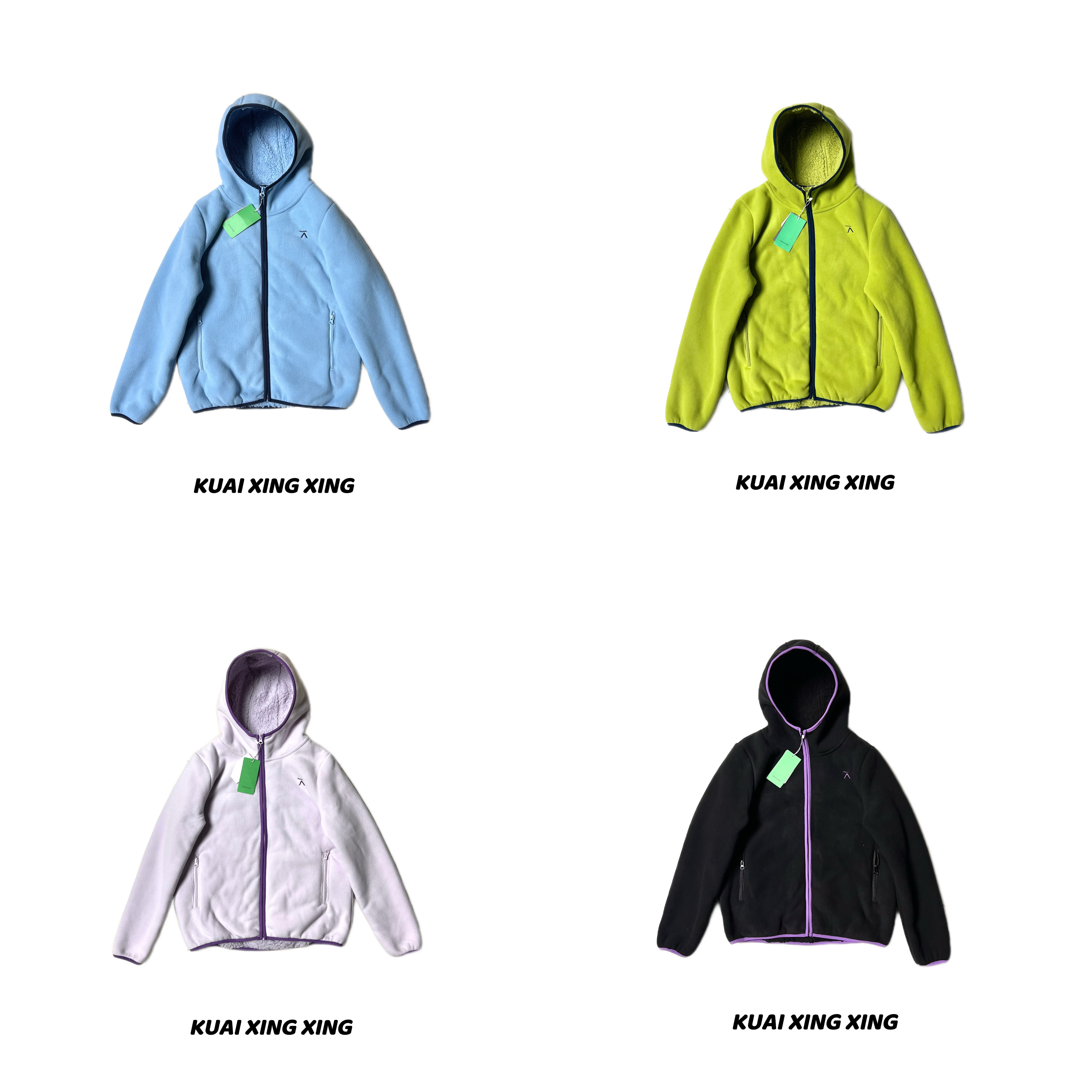 【醒醒专属】AJ户外冬季小暖炉加绒加厚连帽卫衣超厚实颗粒绒拉链衫