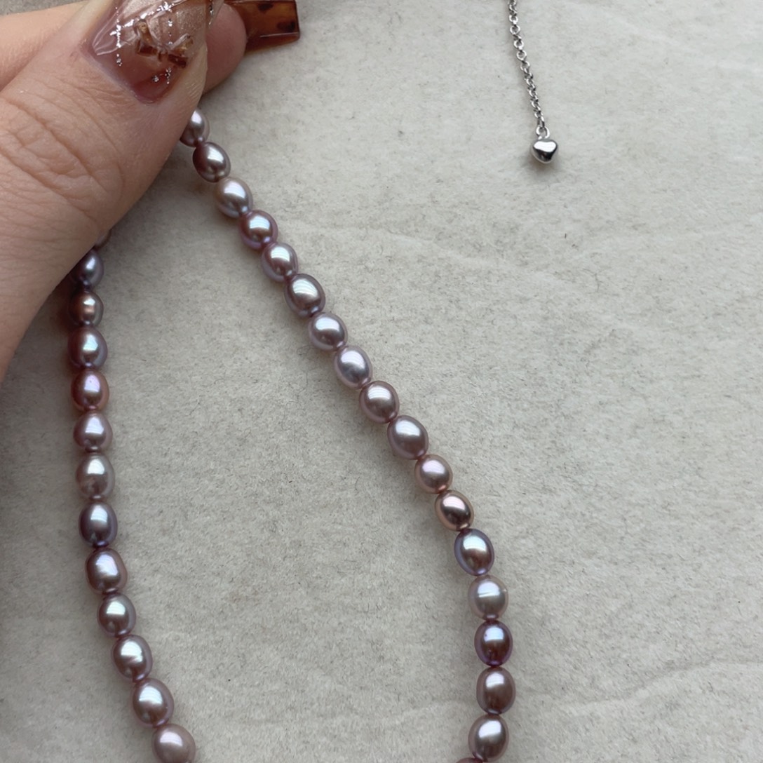 项链淡水珍珠银S925镶嵌X47