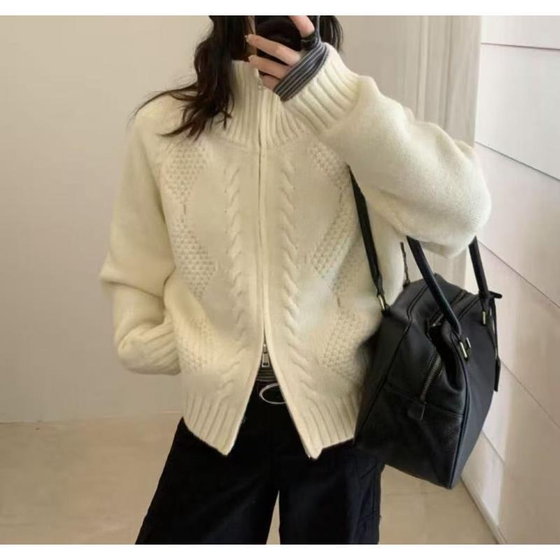 7149号#60311#秋冬百搭韩系插肩袖拉链毛衣（预）