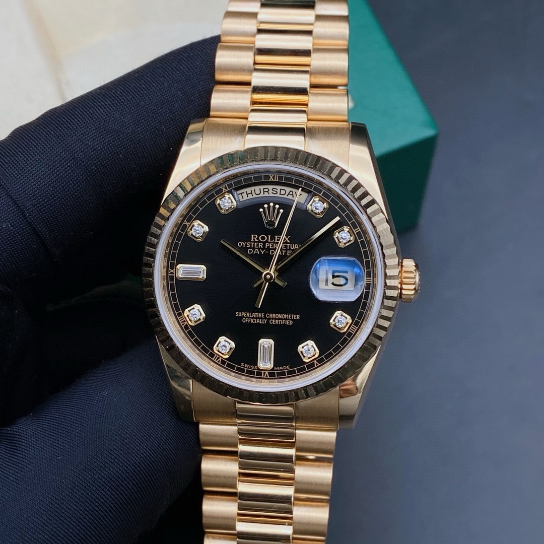 99新 Rolex/劳力士 星期日历118238/全套空白卡/机械男表/表径36