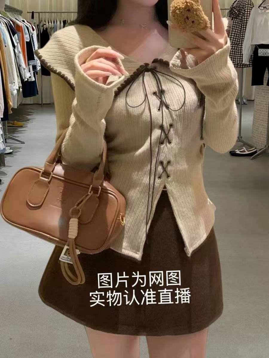 韩系娃娃领百搭显瘦气质设计感长袖上衣t恤女XY-8783