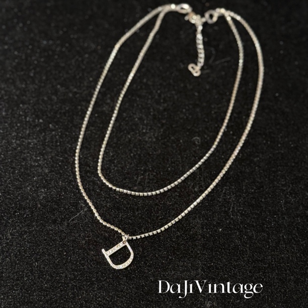 95新 DIOR/迪奥 大吉中古2/Dior迪奥满钻双层项链