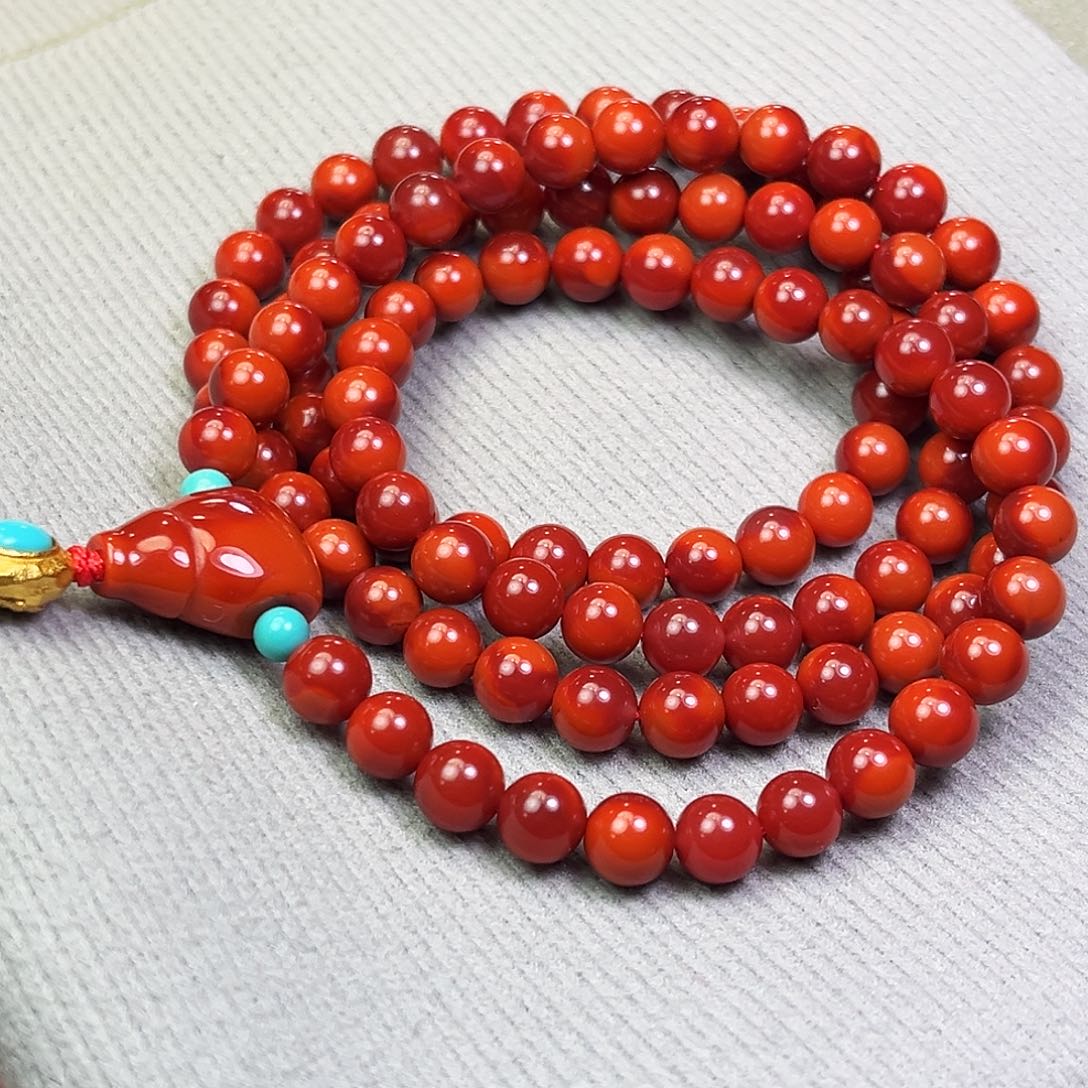 南红玛瑙原矿6.7mm未镶嵌