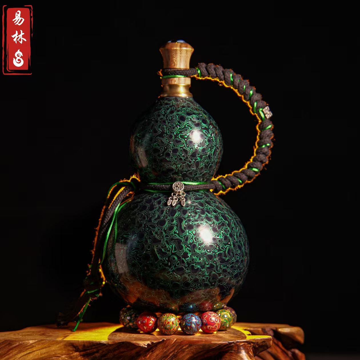 【~曜阳~幽潭】千层漆层犀皮漆高端天然酒葫芦文玩福禄摆件