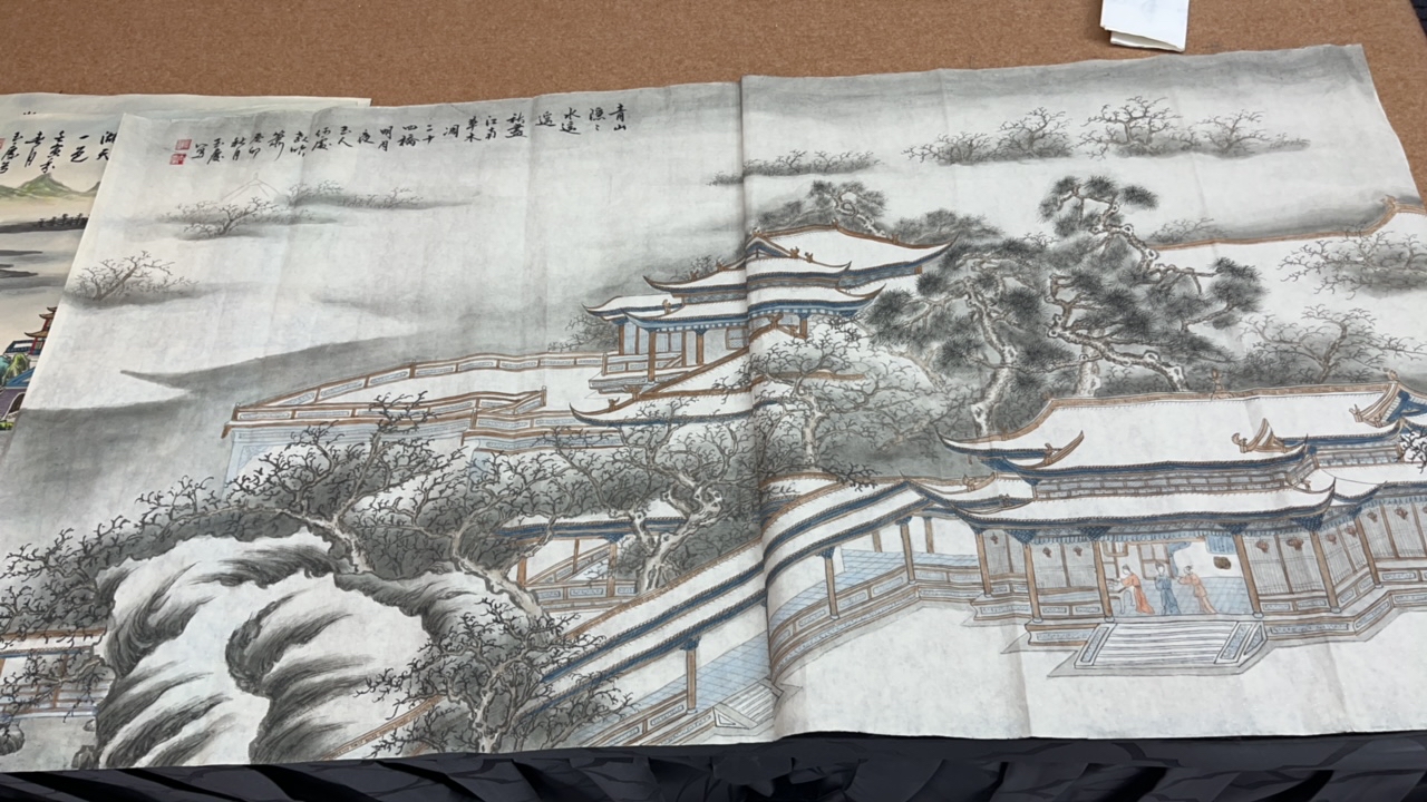 玉庆老师4尺横幅作品雪景图