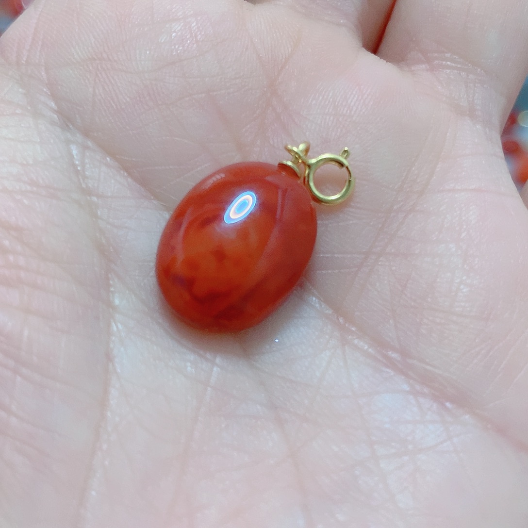 南红玛瑙吊坠(不含链)银S925镶嵌