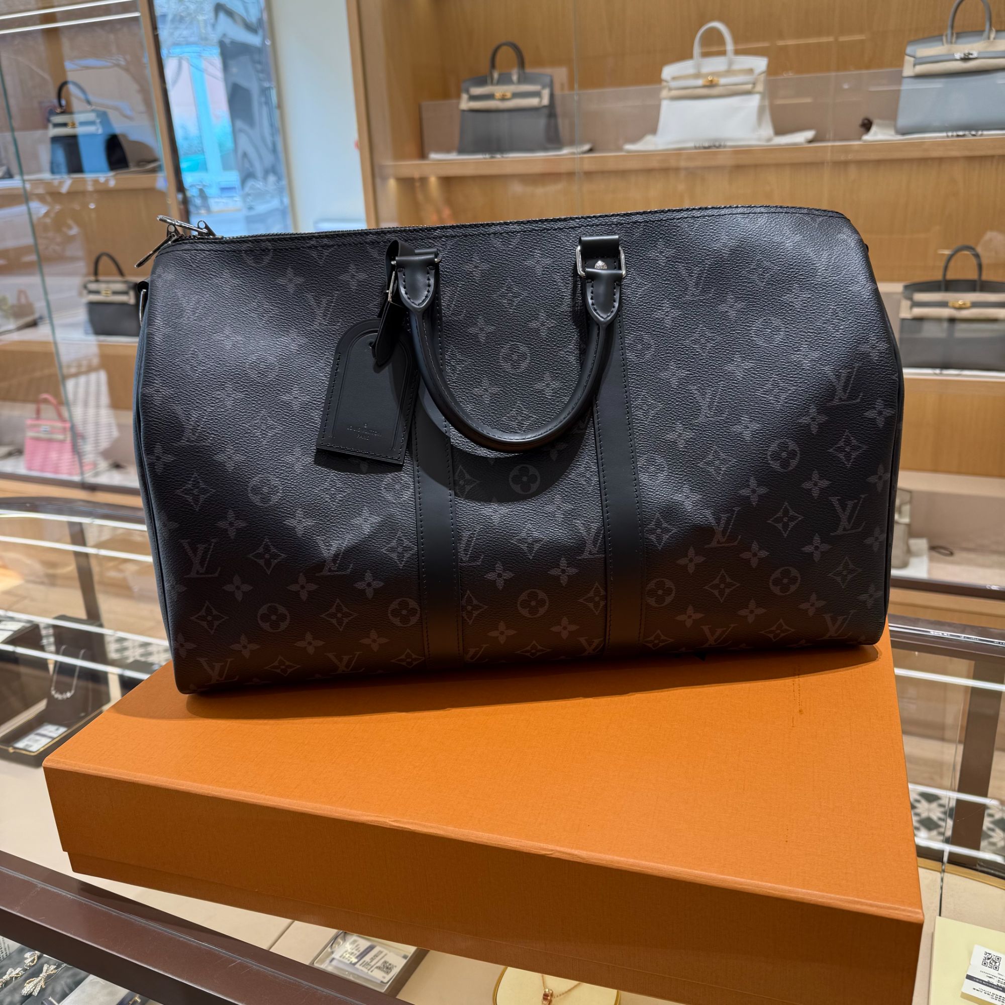 全新未使用 LouisVuitton/路易威登 keepall45黑老花旅行袋