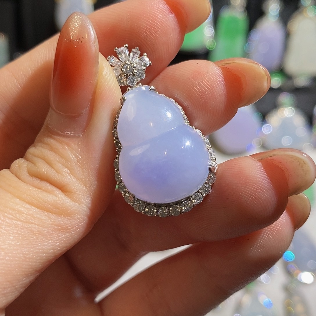 翡翠颈饰银S925镶嵌天然翡翠