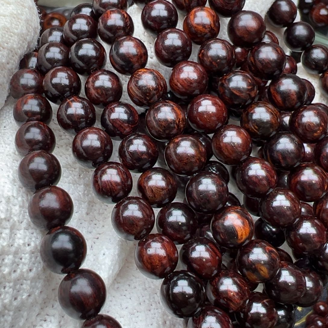 手串/手链降真香海南红降08黑金烟花纹单圈微瑕