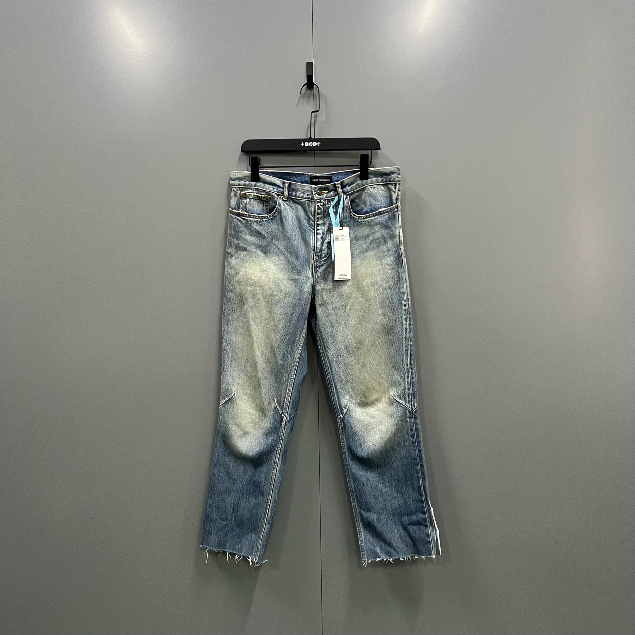 95新 Balenciaga/巴黎世家 （bb）121 复古蓝做旧牛仔裤 32码