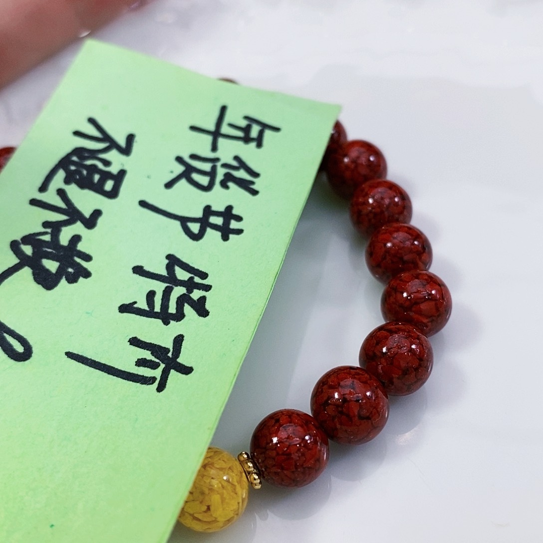 淡水珍珠拍4发一朱砂银S925镶嵌