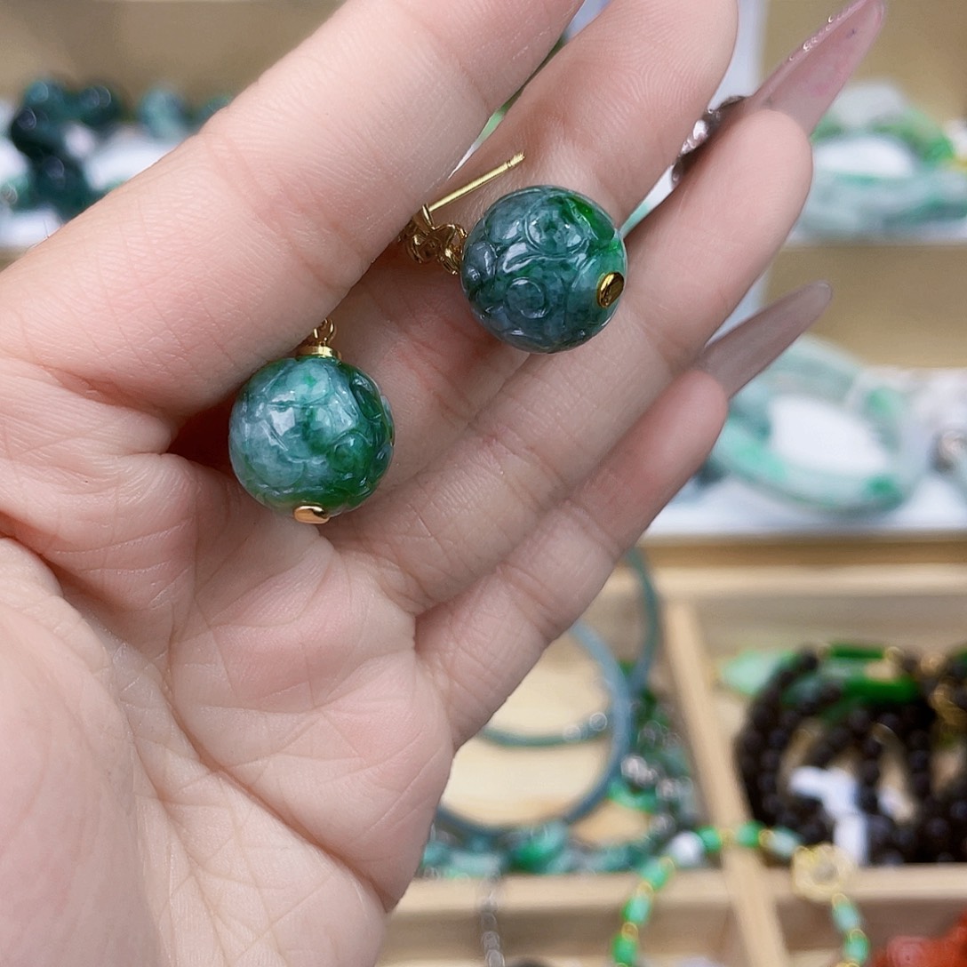 翡翠未镶嵌手链耳坠