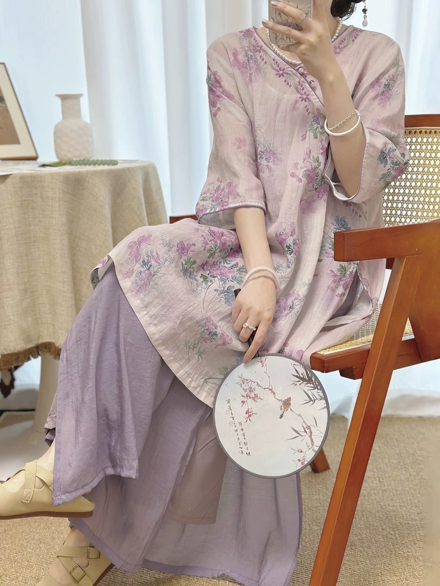 苎麻 亚麻 棉麻衬衫 连衣裙透气薄款宽松版（以直播扣号为主）