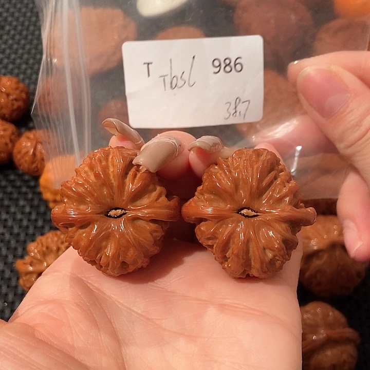 文玩核桃吊坠白狮子38.5