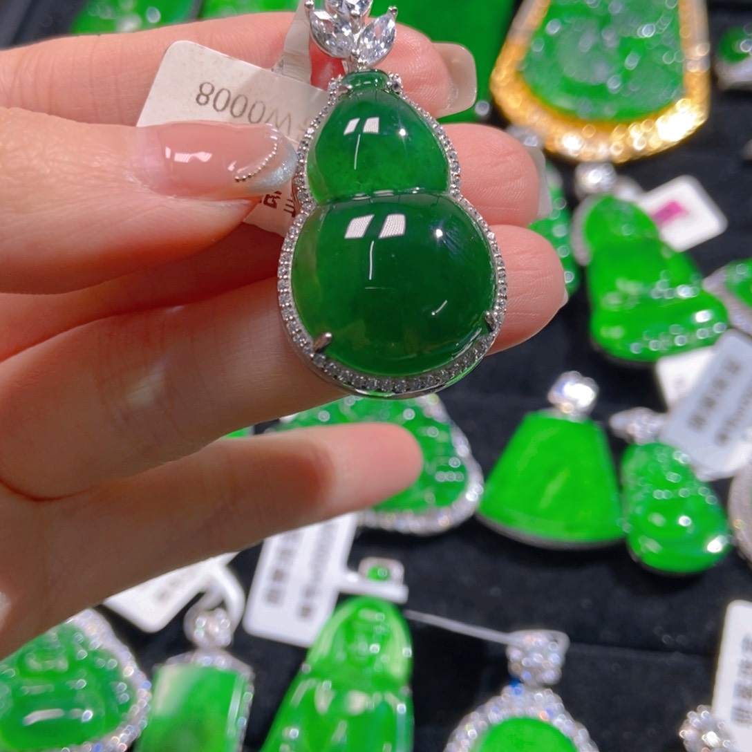 翡翠吊坠(不含链)银S925镶嵌