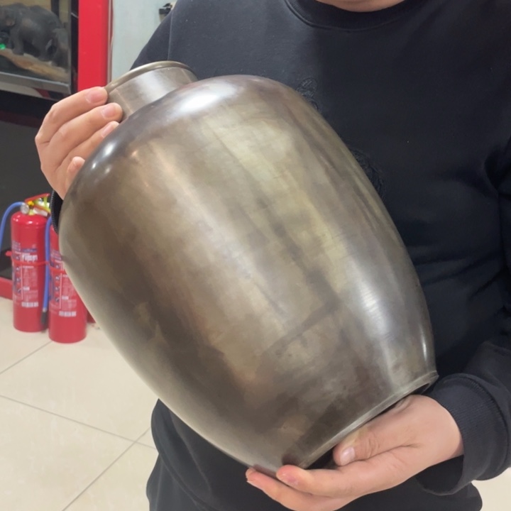 超大素锡茶叶罐茶道具