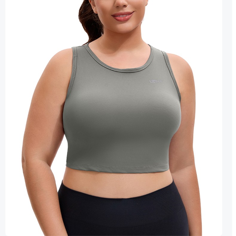 （断码特价）女士背心一体杯健身运动背心WX-555 苔绿色