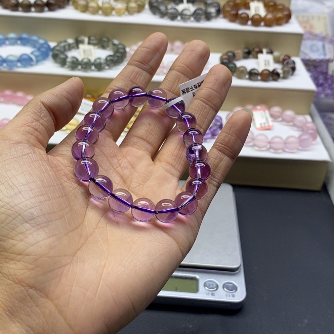 水晶手链未镶嵌吹****风巴西紫10