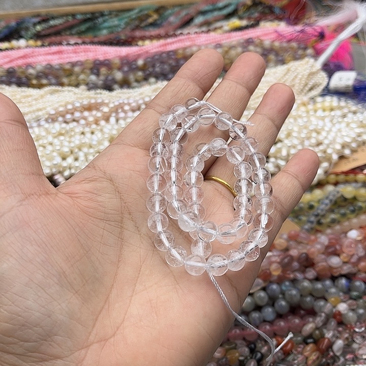 玛瑙/玉髓珠宝半成品未镶嵌一条8mm白水晶