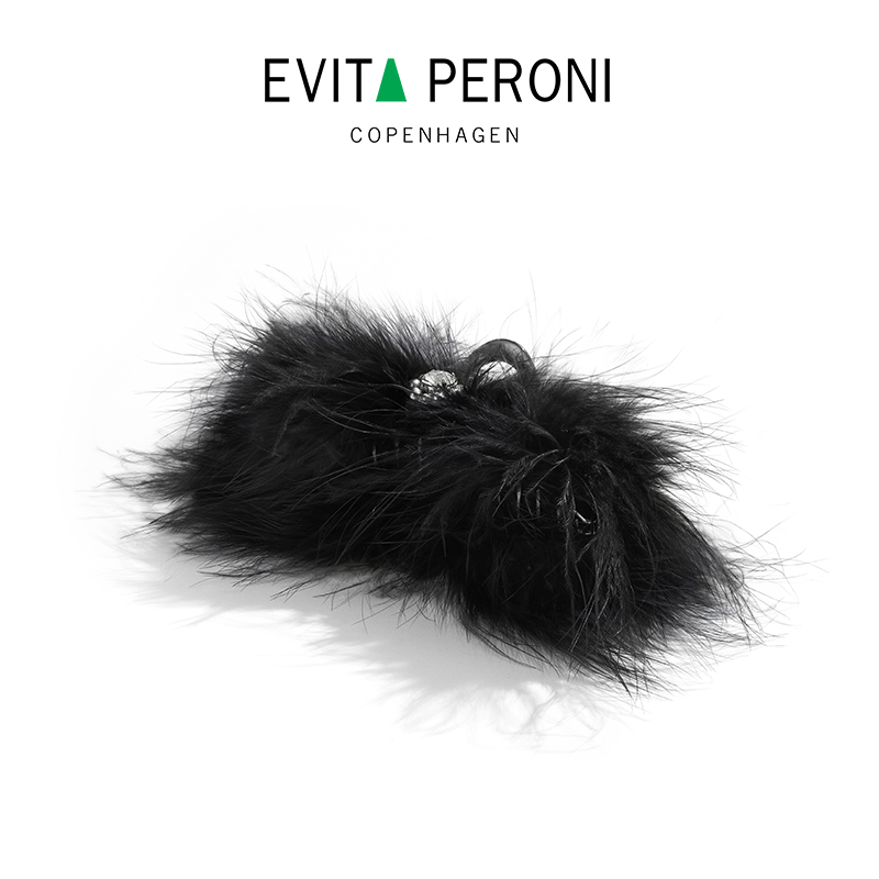 Evita Peroni/依慧达野天鹅”羽毛加大号鲨鱼夹方圆款zb