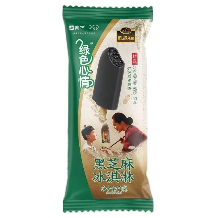 绿色心情厚乳黑芝麻口味冰淇淋3支