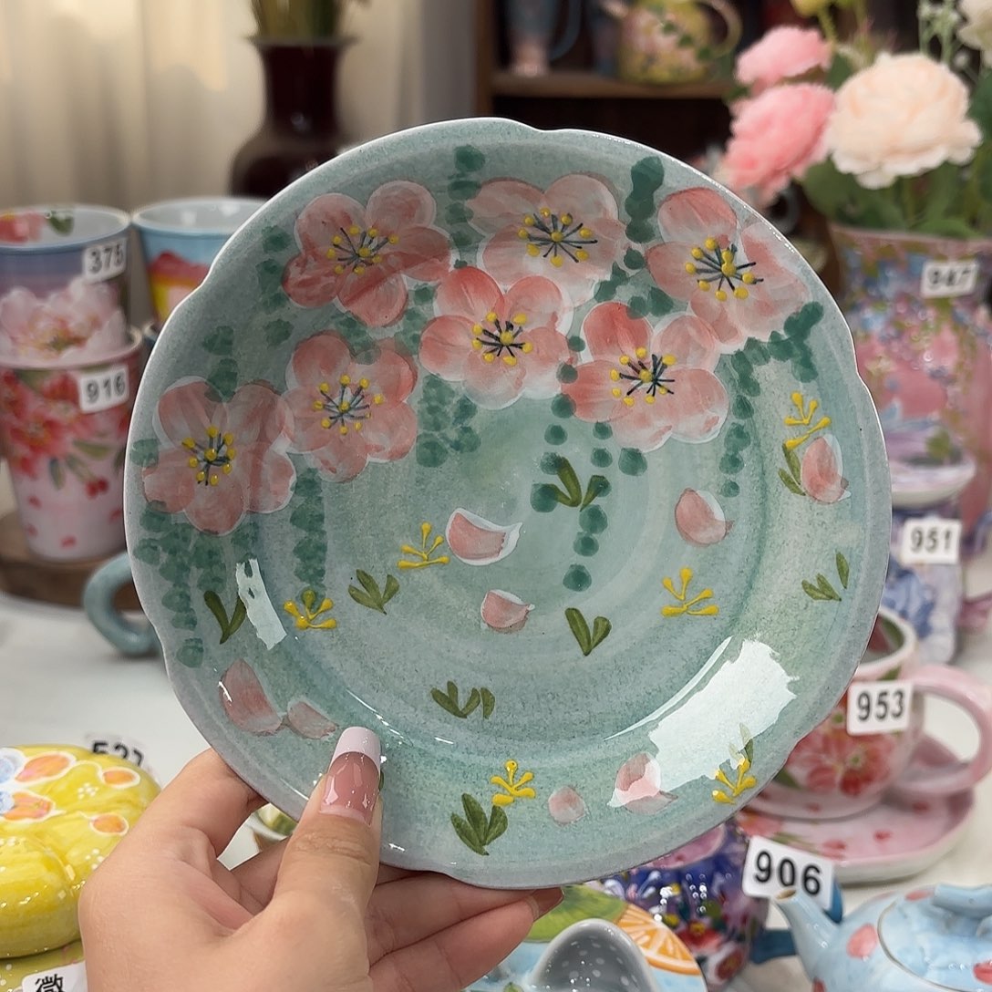 瓷片景德镇手绘高温釉下彩陶瓷茶具