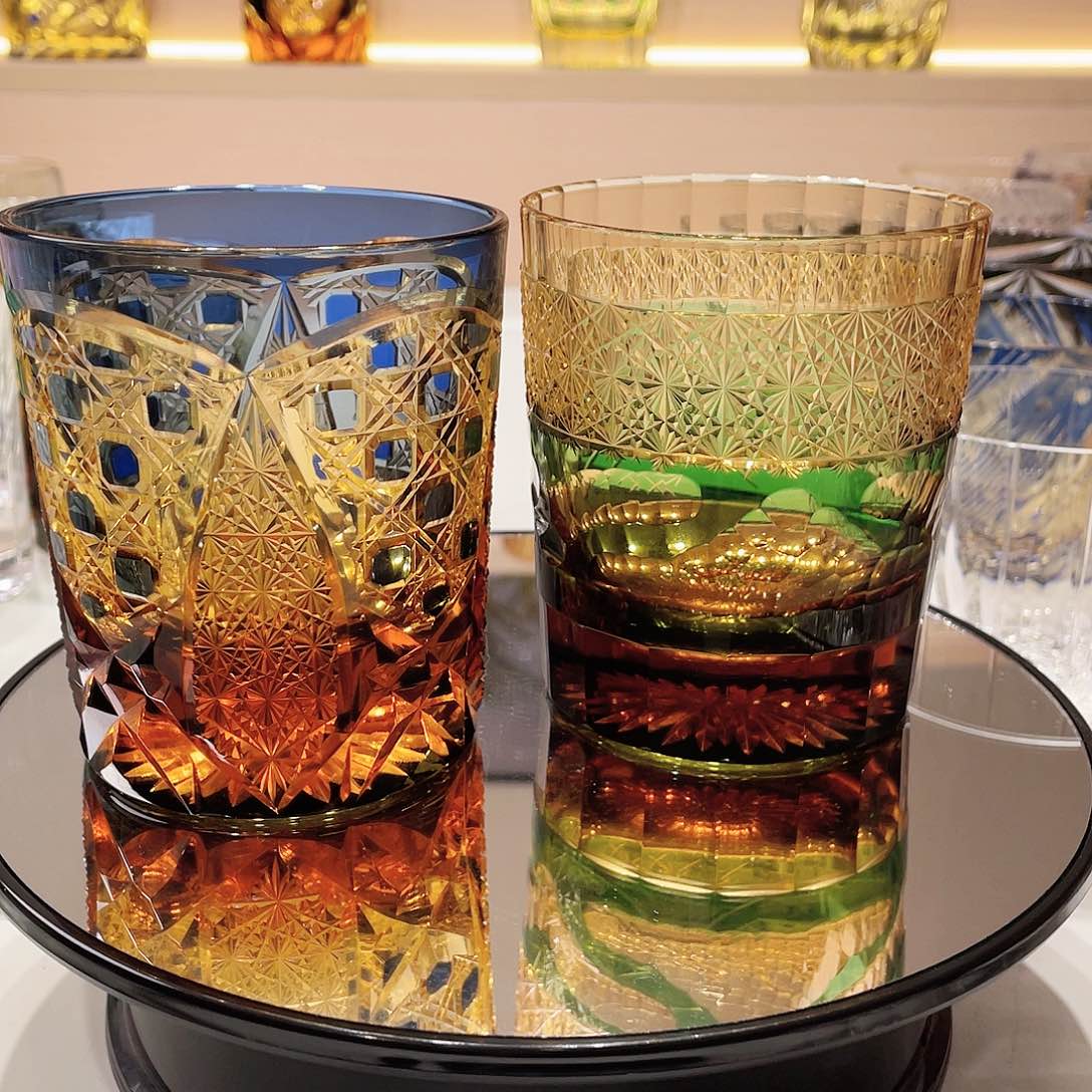 水晶玻璃刻度款绿色富士山加落日炫歌