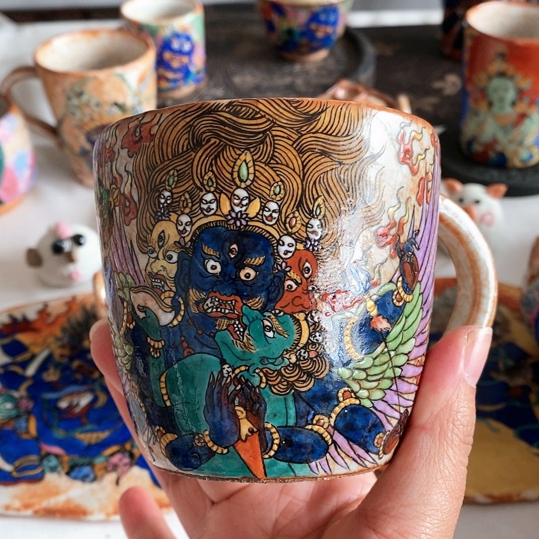 手工手绘普巴金刚马克杯