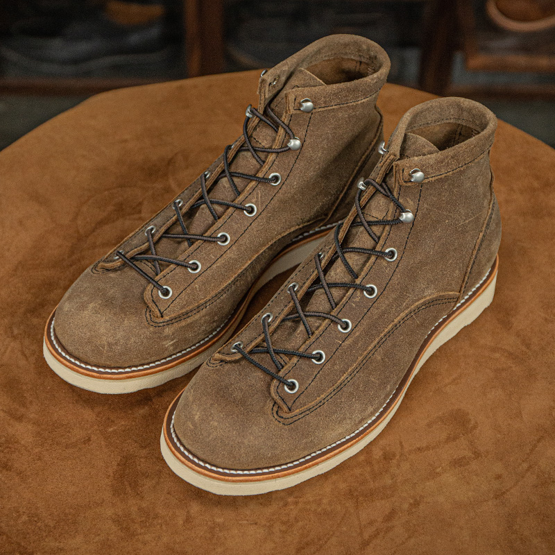 TickTock15552工艺英国产腊肉翻毛皮男士高帮户外靴工装靴固特异