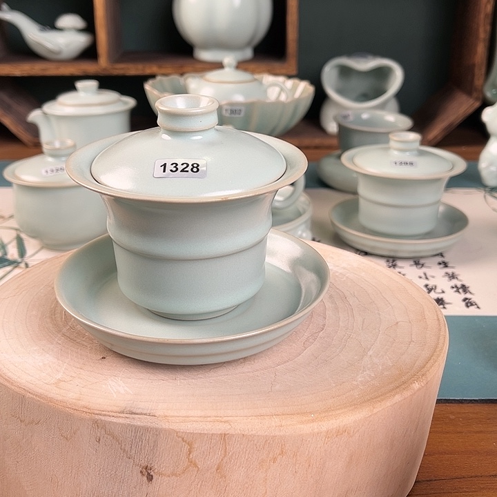 杯送*1328 原矿汝瓷汝州发货薄釉