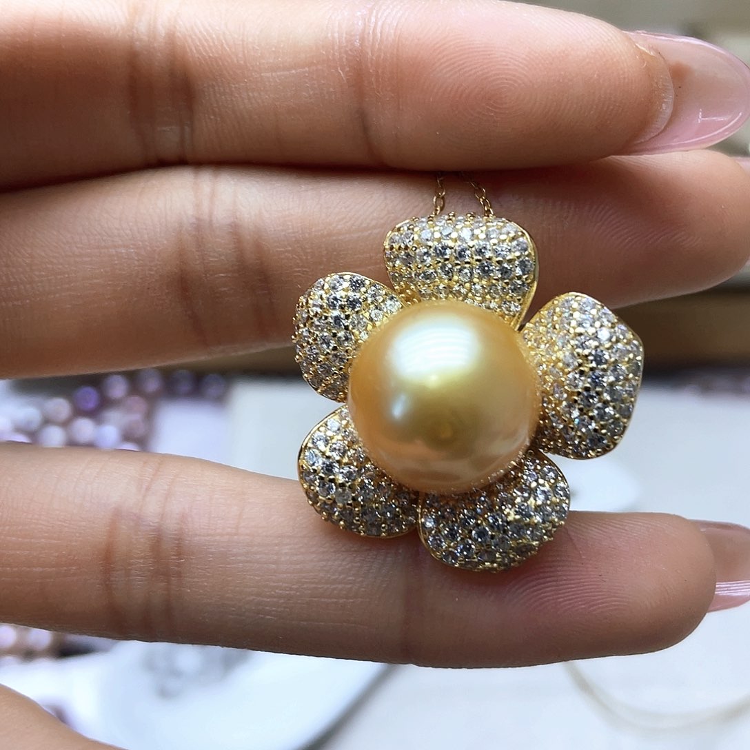 海水珍珠颈饰银S925镶嵌