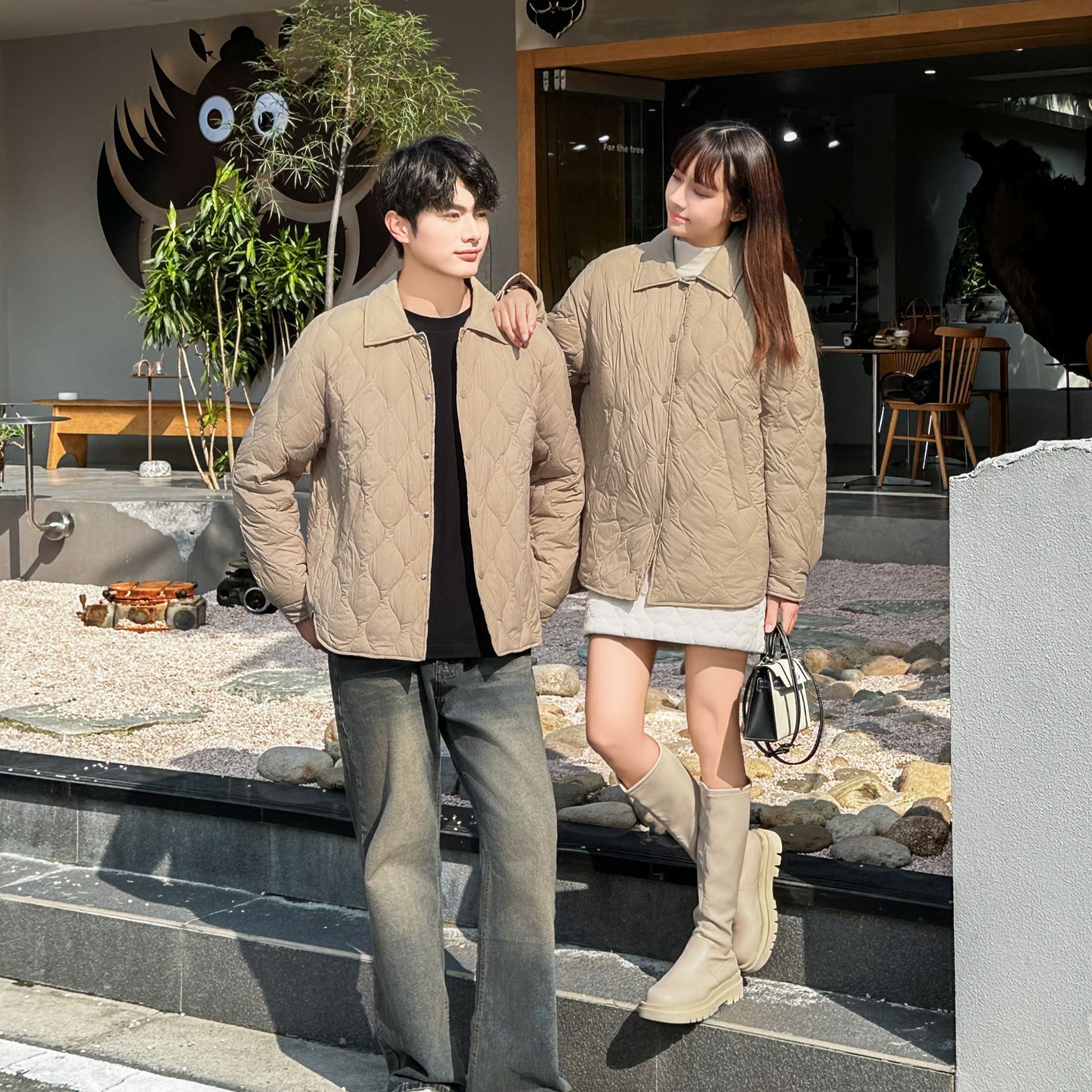 【COCO林可可】CVK轻薄衬衫领情侣羽绒服秋冬潮森系羽绒服KB2351