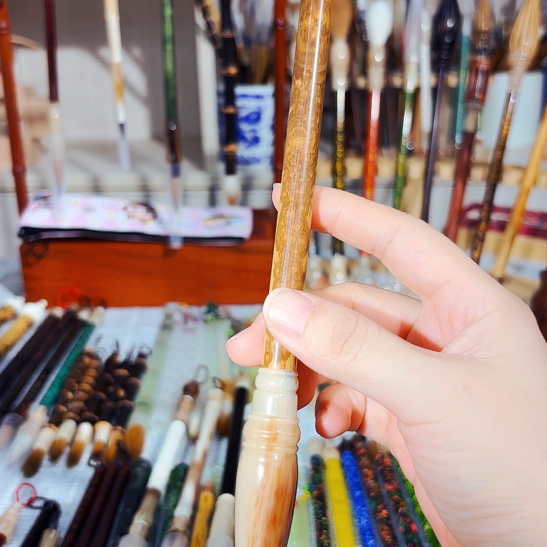 48-黑湘妃牛角帽纯狼毫出锋3.2口径0.8