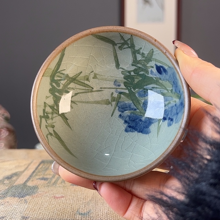 摆件景德柴烧茶杯多人