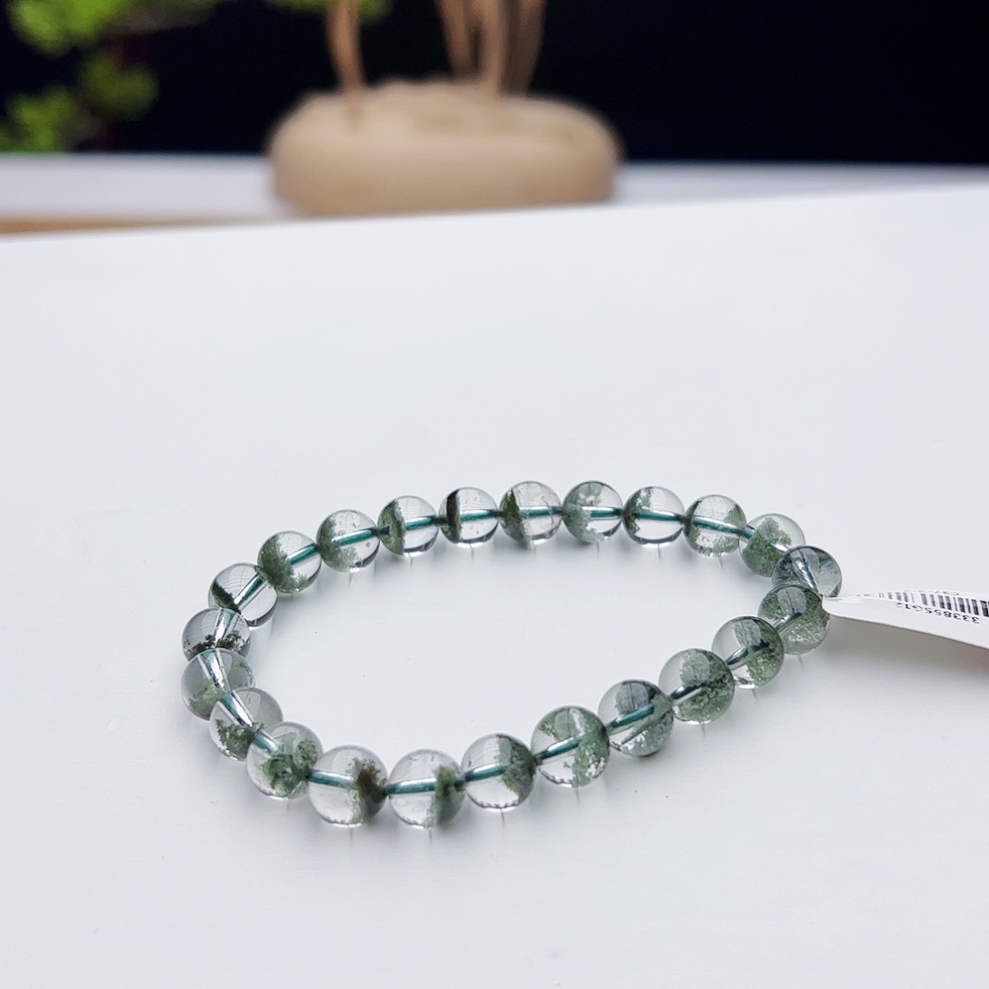 苹****未镶嵌水晶手链绿幽灵8mm16.93