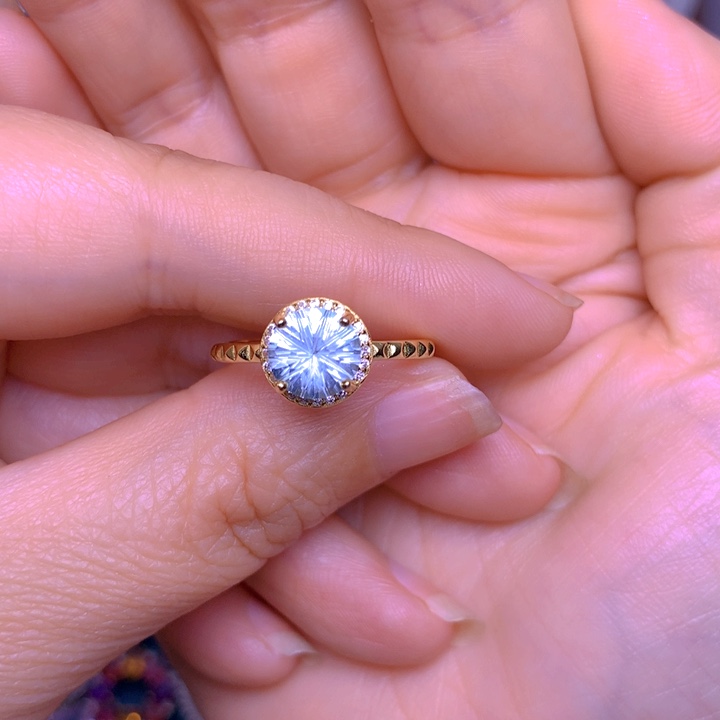 托帕石戒指银S925镶嵌小**歪不退不换