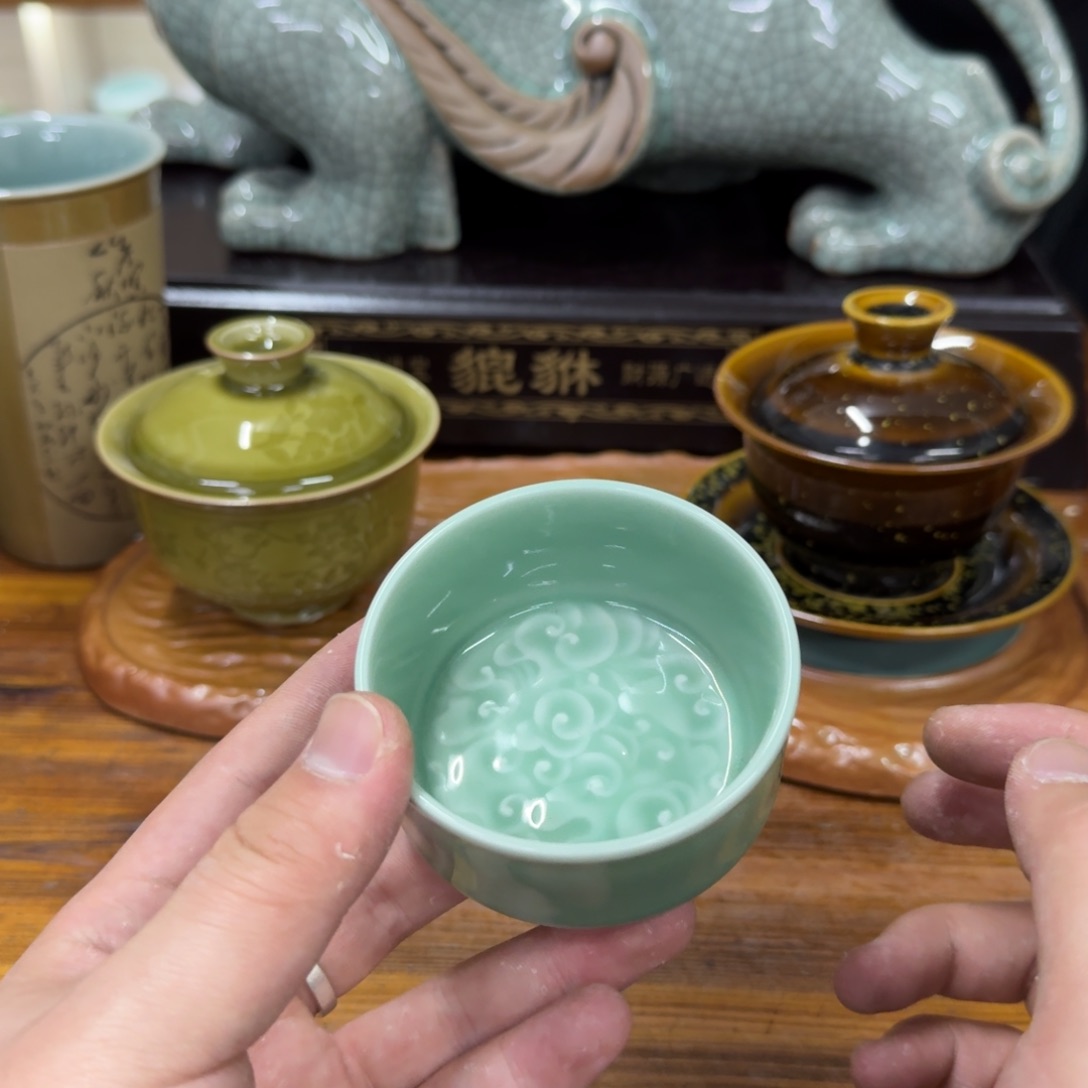 龙泉青瓷茶具微瑕8008