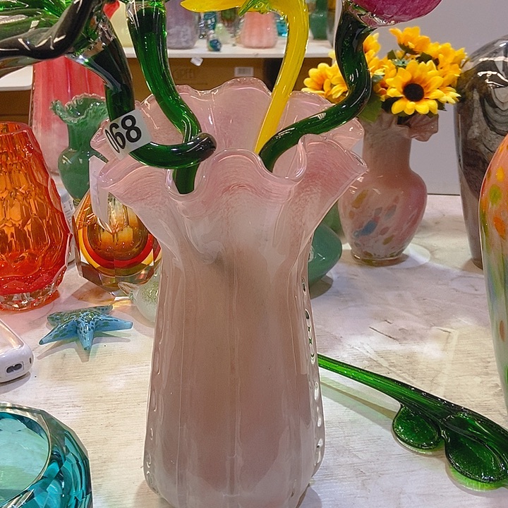 琉璃琉璃花瓶高33口18