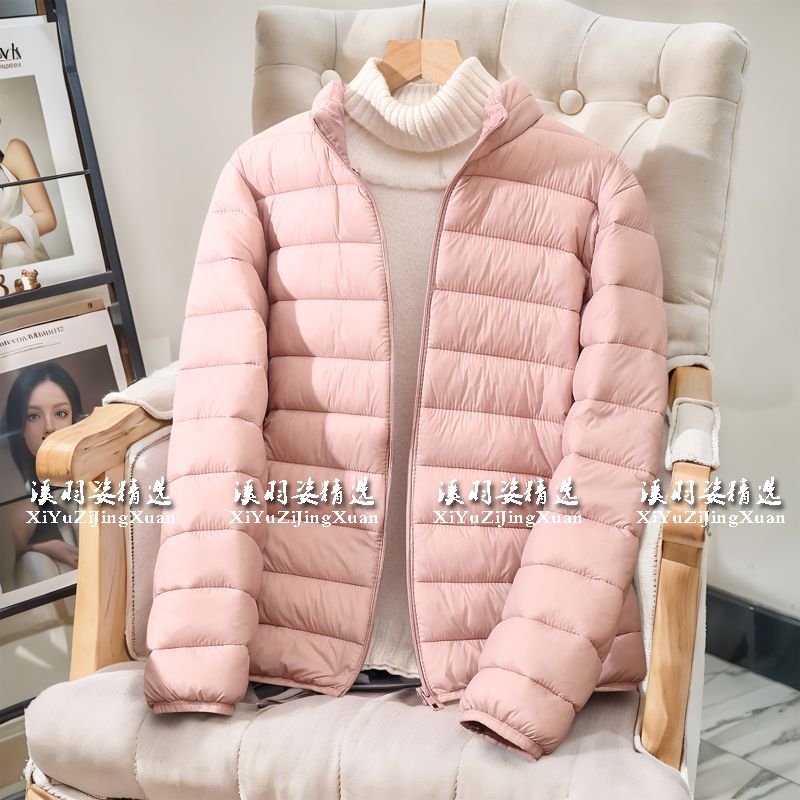 棉衣女冬短款轻薄棉服立领拉链外穿棉服修身保暖外套内胆小棉袄