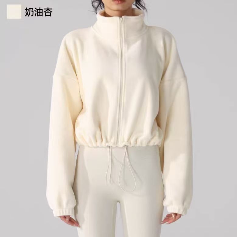 【清仓福利】运动外套女双面绒保暖短款显瘦宽松健身瑜伽服上衣冬