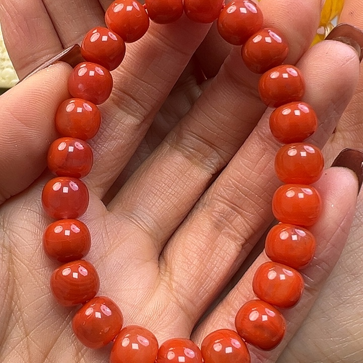 咔***嗒南红玛瑙未镶嵌手链