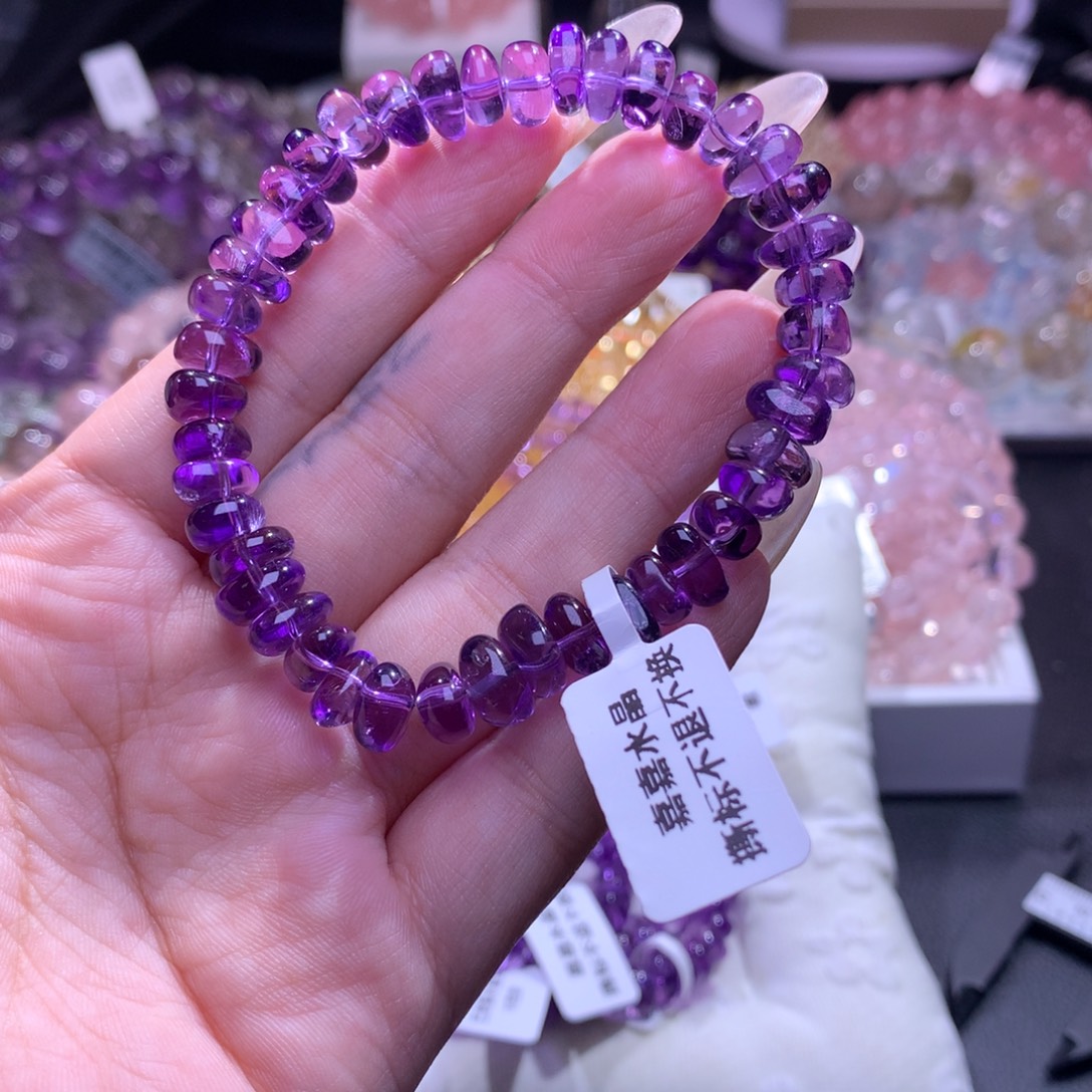 银S925镶嵌手链水晶紫水晶